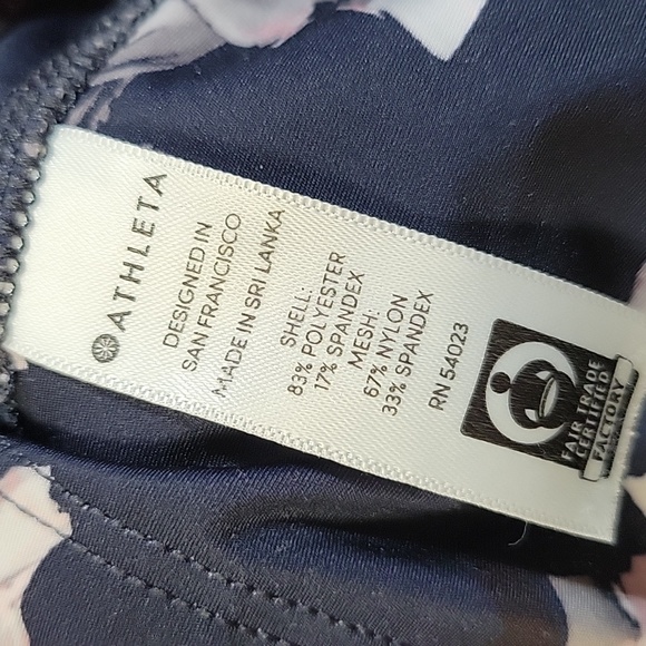 Athleta High Rise Challenge Bloom 7/8 Tights Midnight Madness Size S #385448 - Picture 9 of 12